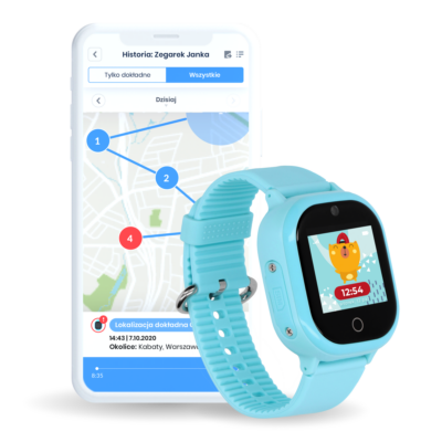 aplikacja z niebieskim zegarkiem dla dzieci