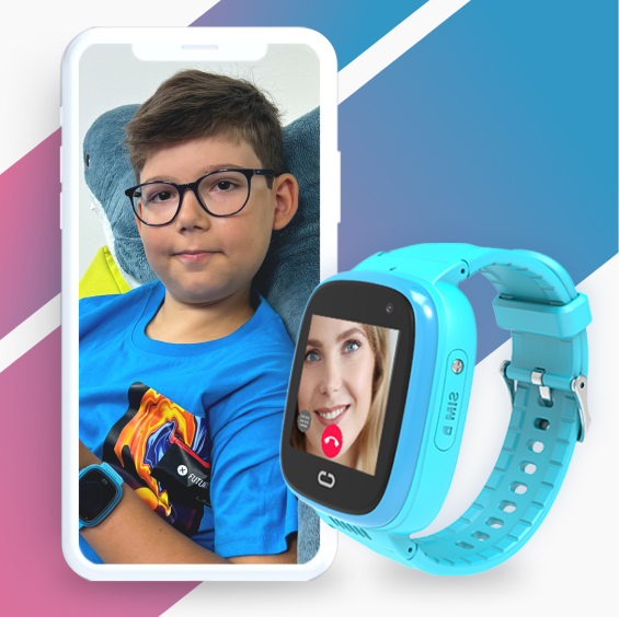 Niebieski smartwatch GPS dla dzieci z funkcją wideorozmów