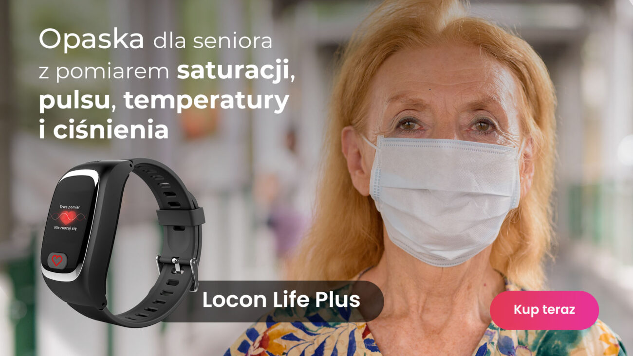 Opaska pomocy dla seniora z funkcją pomiaru saturacji Locon Life Plus